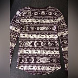 victoria’s secret PINK long sleeved christmas pajama top